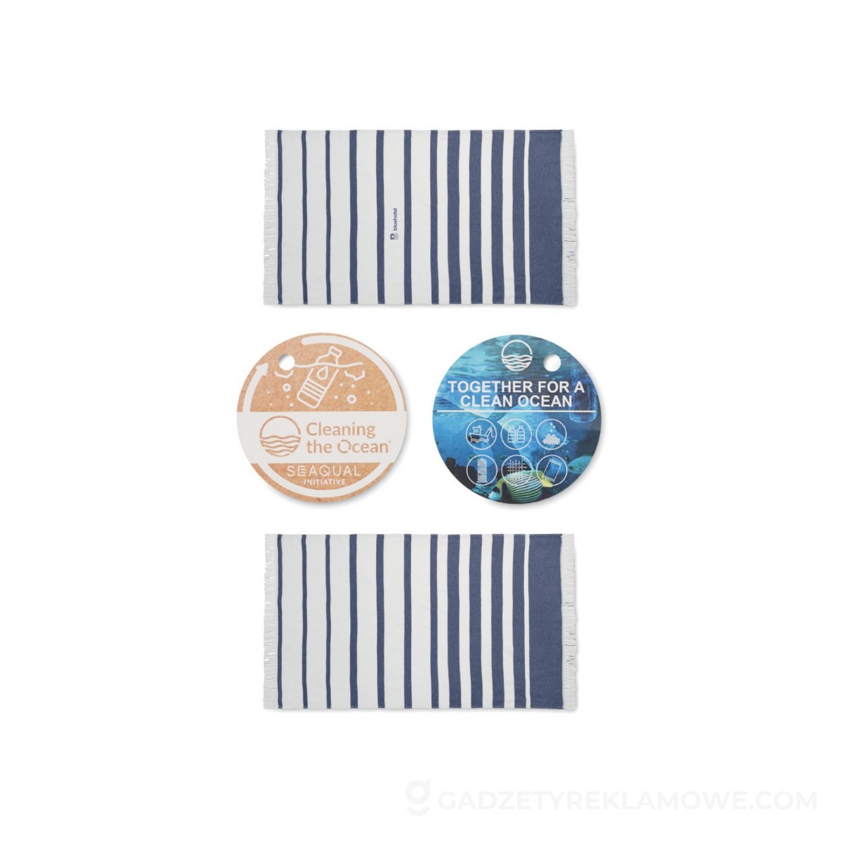 Ręcznik SEAQUAL®hammam 100x170 WAVE - niebieski