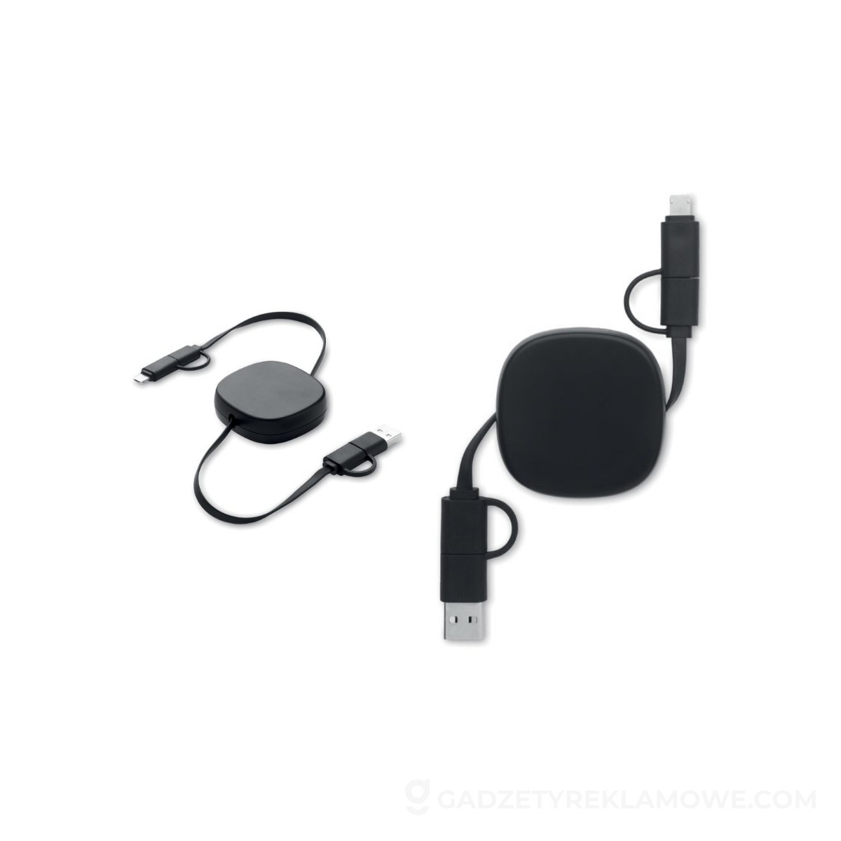 Zwijany kabel ładujący o mocy 6 LINEA - czarny