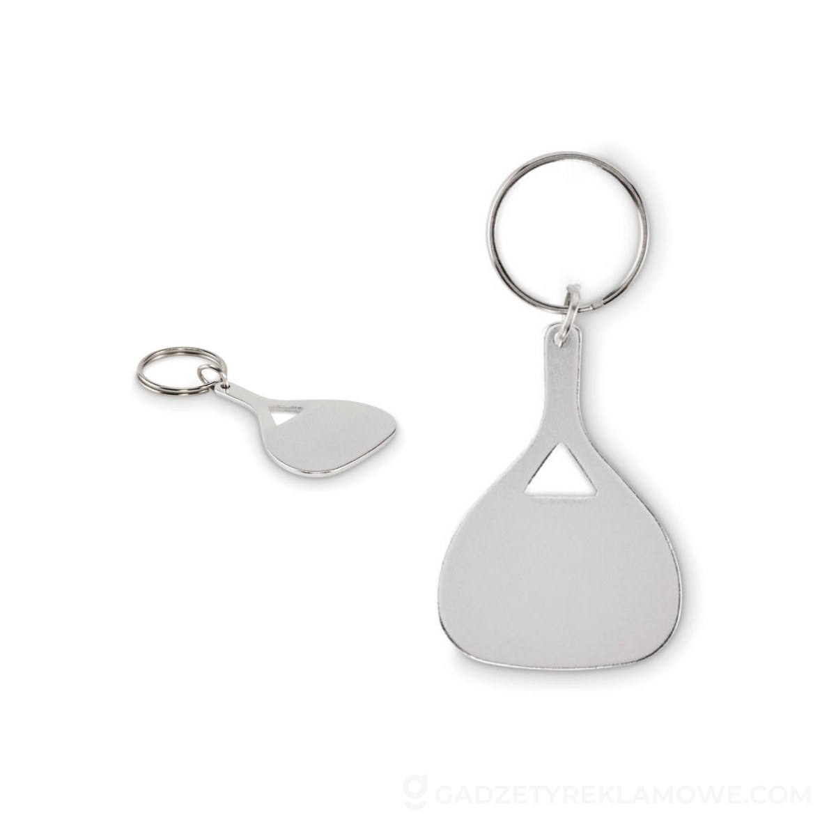 Aluminiowy brelok do kluczy KEPAD - srebrny mat