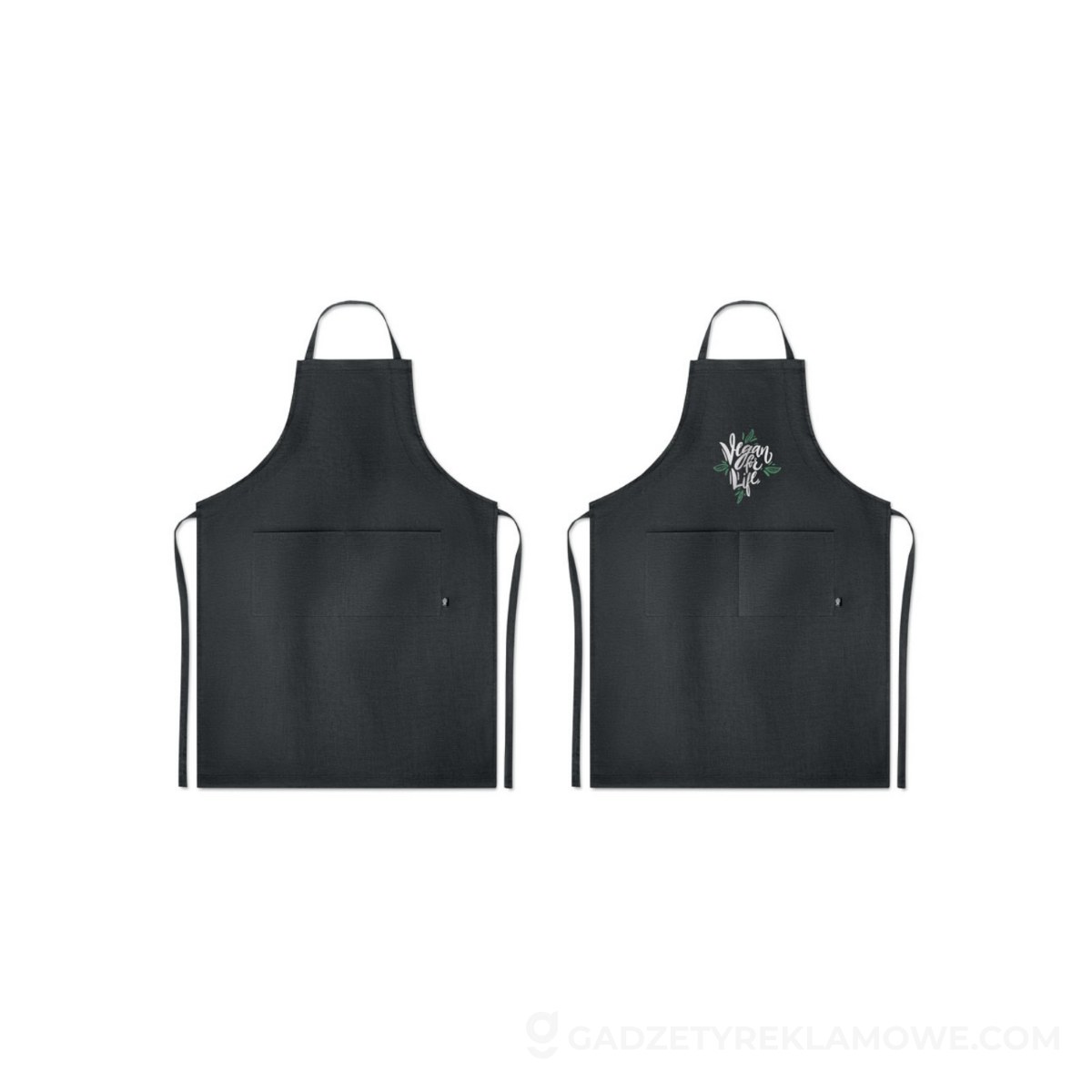 Fartuch regulowany z konopi NAIMA APRON - czarny