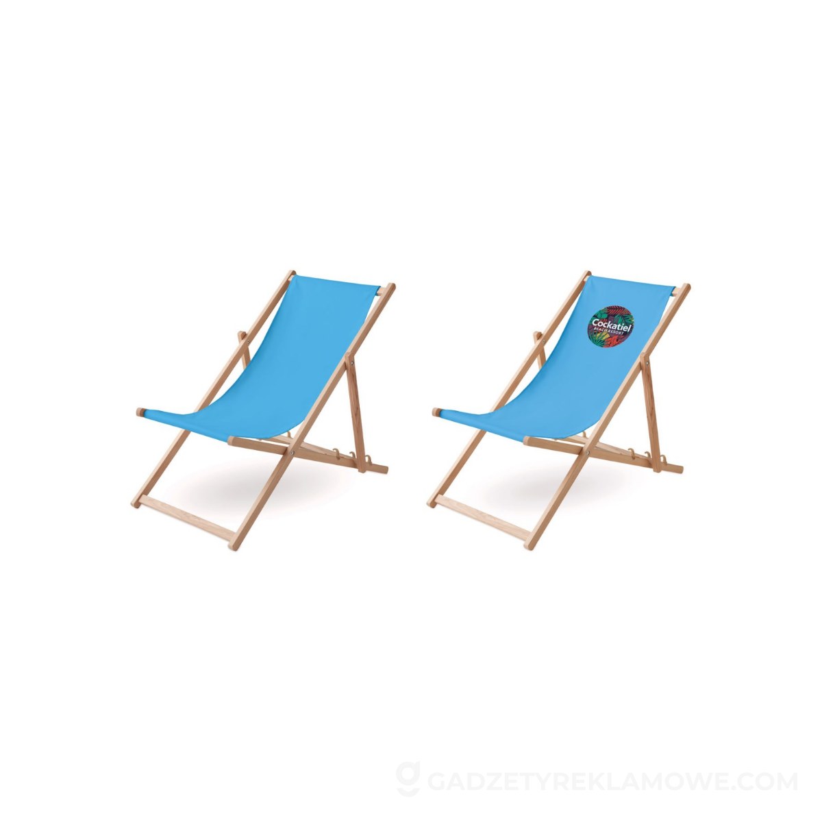 Drewniane krzesło plażowe HONOPU - turkusowe