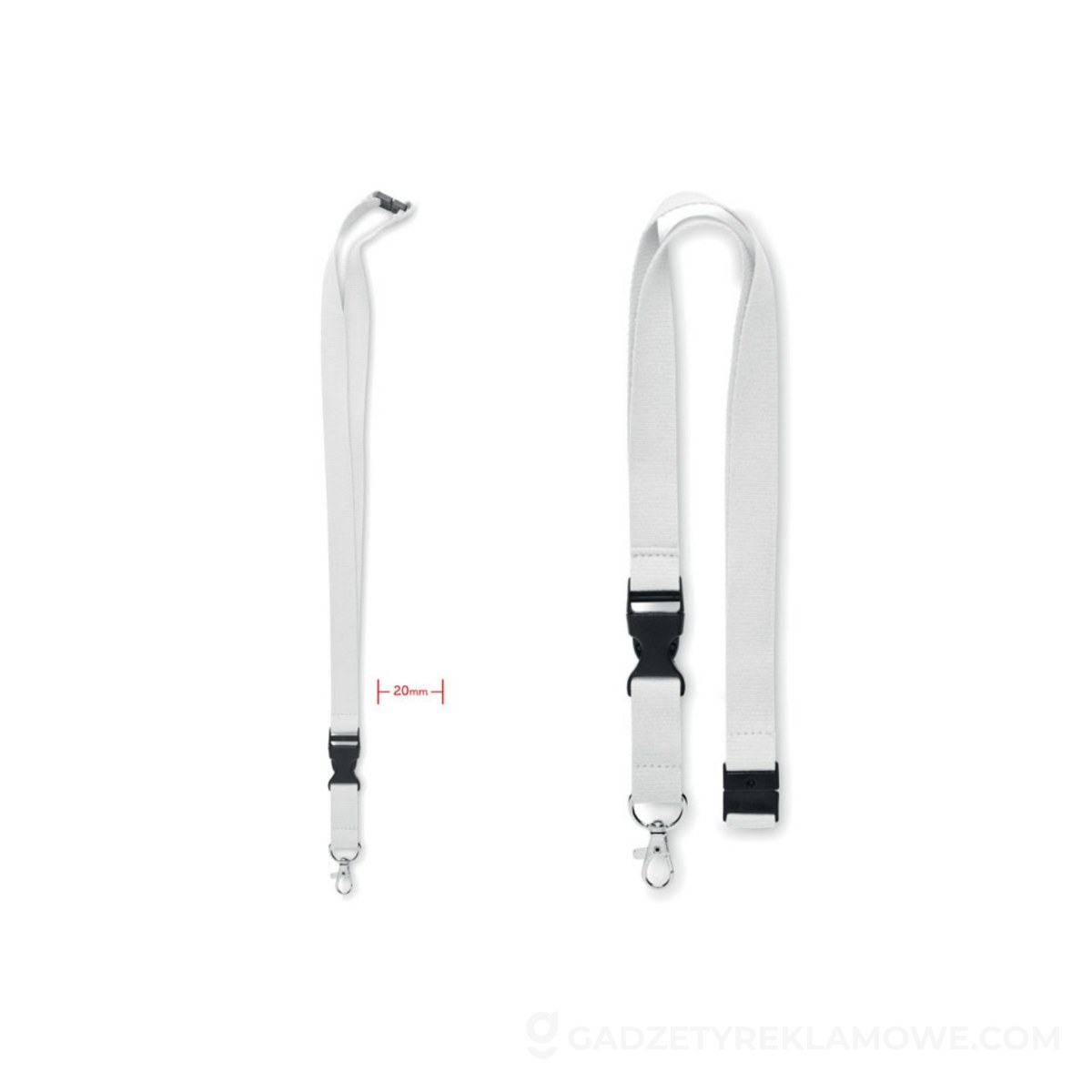 Smycz bawełniana 20mm LANNYCOT - biała