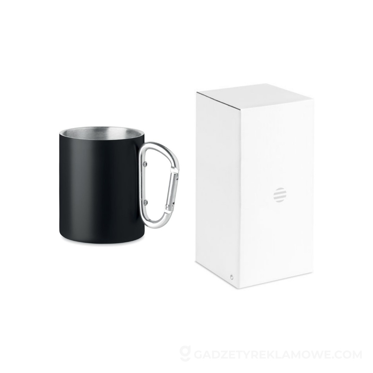 Metalowy dwuścienny kubek 300 ml TRUMBA - czarny