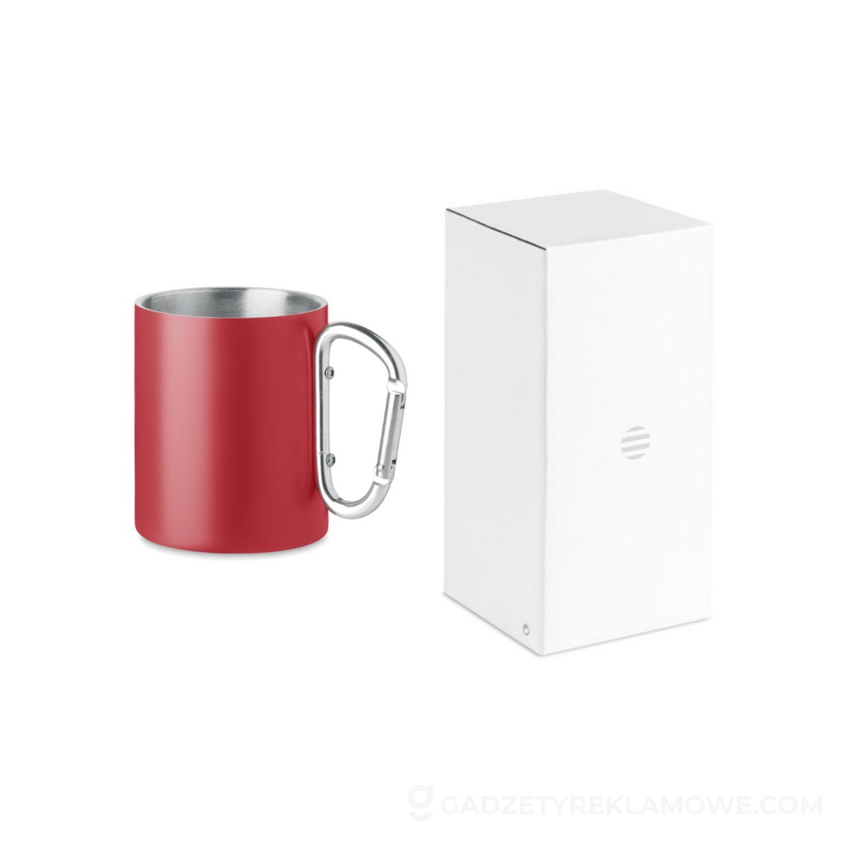 Gadżety reklamowe Konin 11 Metalowy dwuścienny kubek 300ml TRUMBA - czerwony