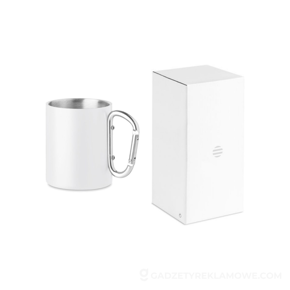 Metalowy dwuścienny kubek 300ml TRUMBA - biały