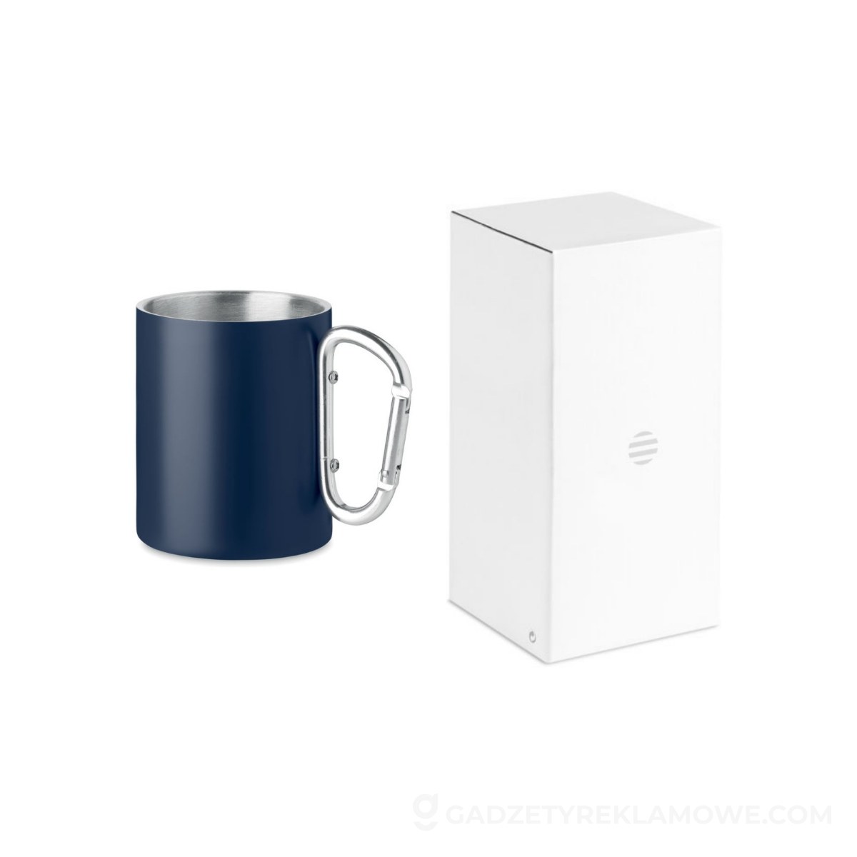 Metalowy dwuścienny kubek 300ml TRUMBA - ciemnogranatowy