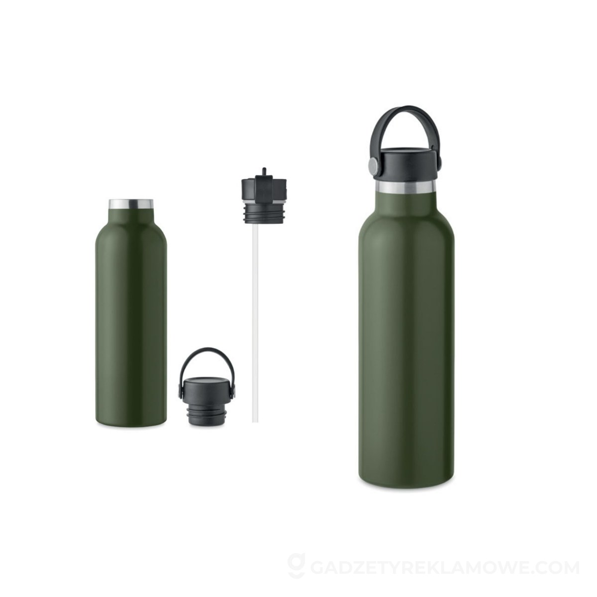Butelka podwójna ścianka 700ml BOALI - ciemnozielona