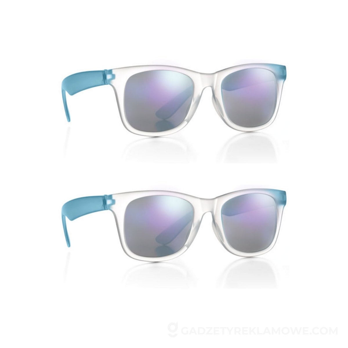 Lustrzane okulary przeciwsłon AMERICA TOUCH - niebieskie