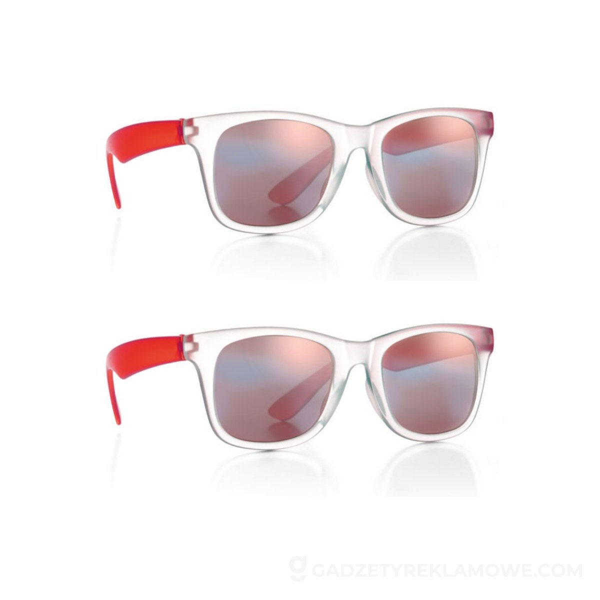 Lustrzane okulary przeciwsłon AMERICA TOUCH - czerwone