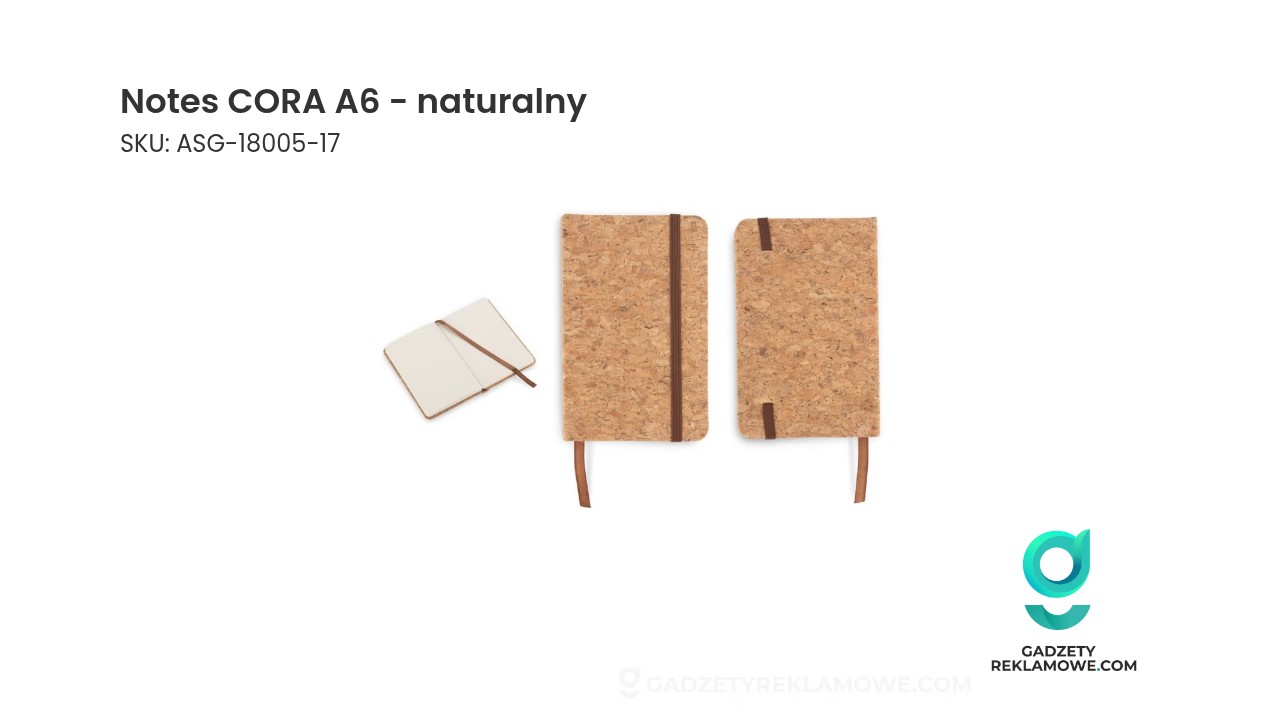 Notes CORA A6 - naturalny Notes CORA A6 w kolorze naturalnym