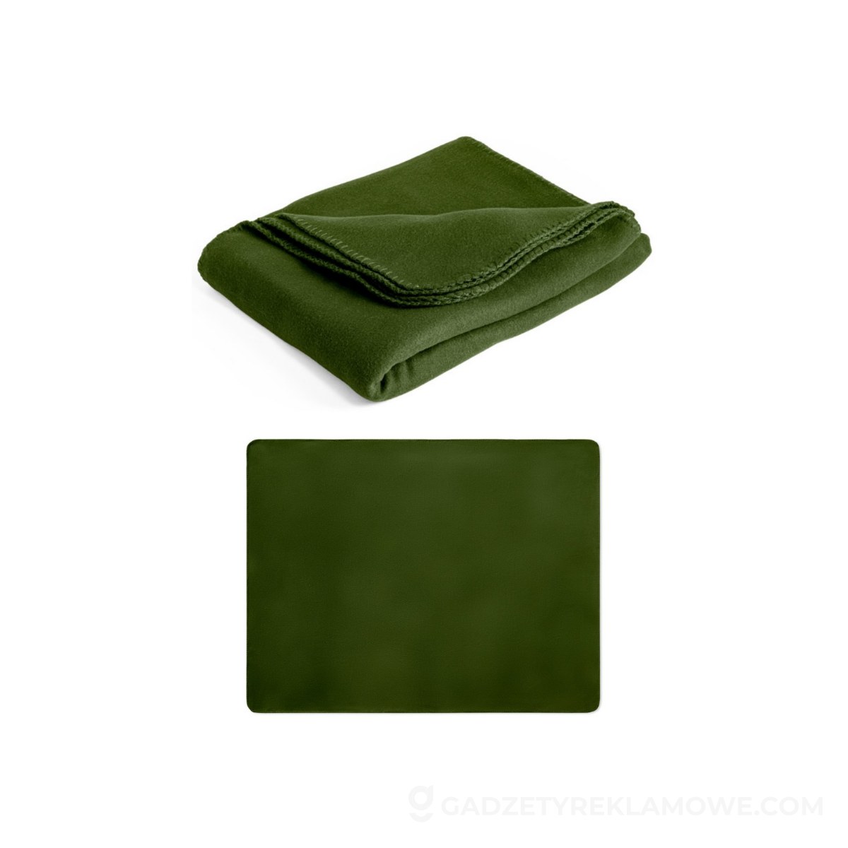 GALLIOT. Polarowy koc (180 g/m²) z poliestru pochodzącego (100% rPET) - Ciemno zielony