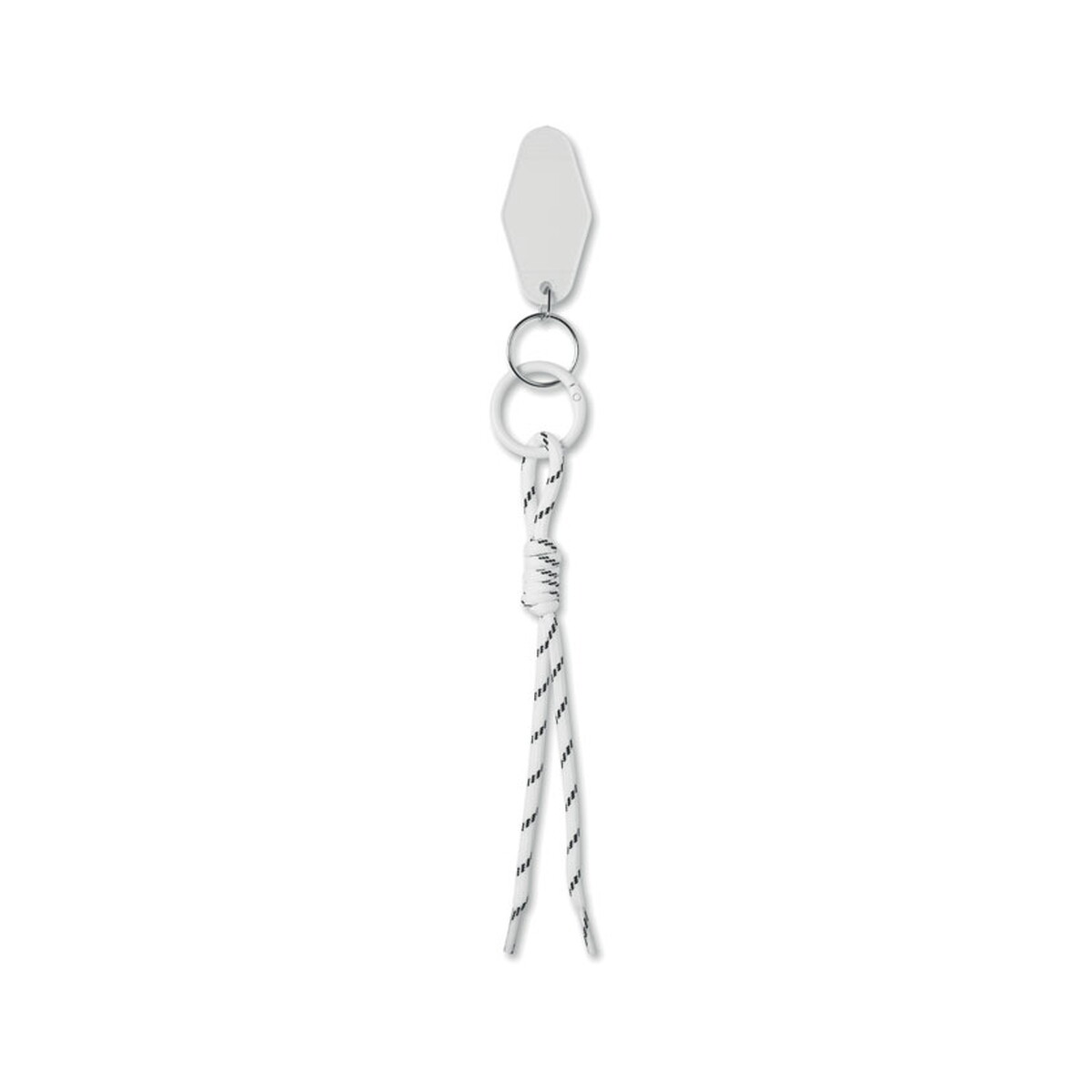 Breloki wielofunkcyjne z logo – brelok pleciony z tagiem keybraid – biały mo3167-06-back Brelok pleciony z tagiem KEYBRAID - biały mo3167-06-back