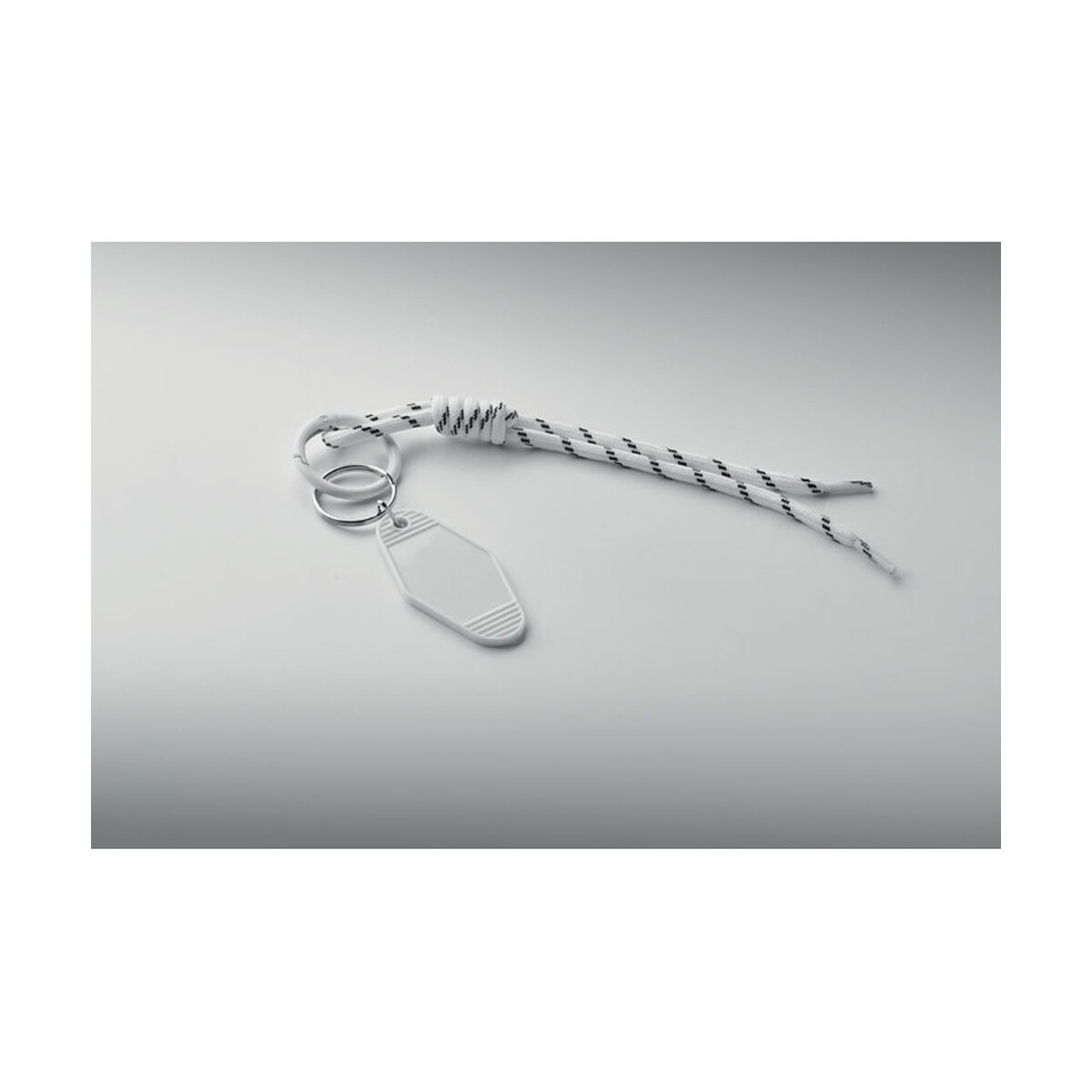 Breloki wielofunkcyjne z logo – brelok pleciony z tagiem keybraid – biały mo3167-06-detail Brelok pleciony z tagiem KEYBRAID - biały mo3167-06-detail