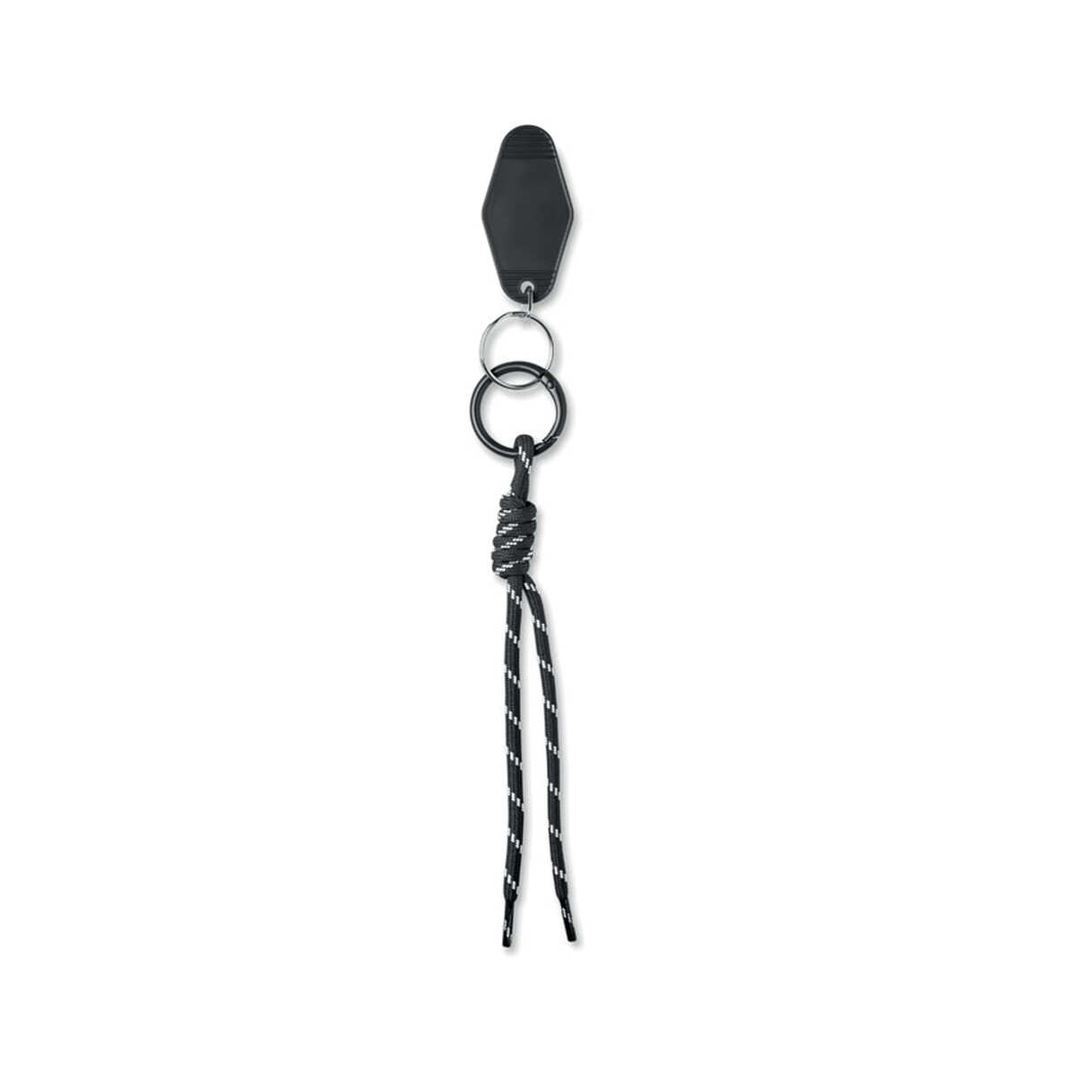 Breloki wielofunkcyjne z logo – brelok pleciony z tagiem keybraid – czarny mo3167-03-back Brelok pleciony z tagiem KEYBRAID - czarny mo3167-03-back