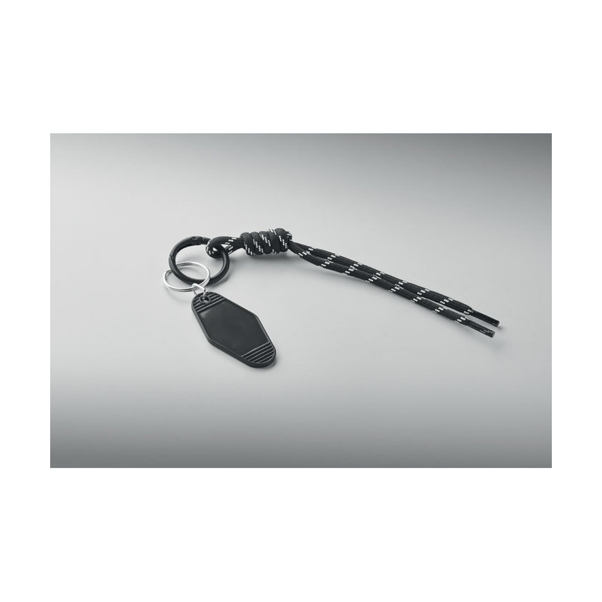 Breloki wielofunkcyjne z logo – brelok pleciony z tagiem keybraid – czarny mo3167-03-detail Brelok pleciony z tagiem KEYBRAID - czarny mo3167-03-detail
