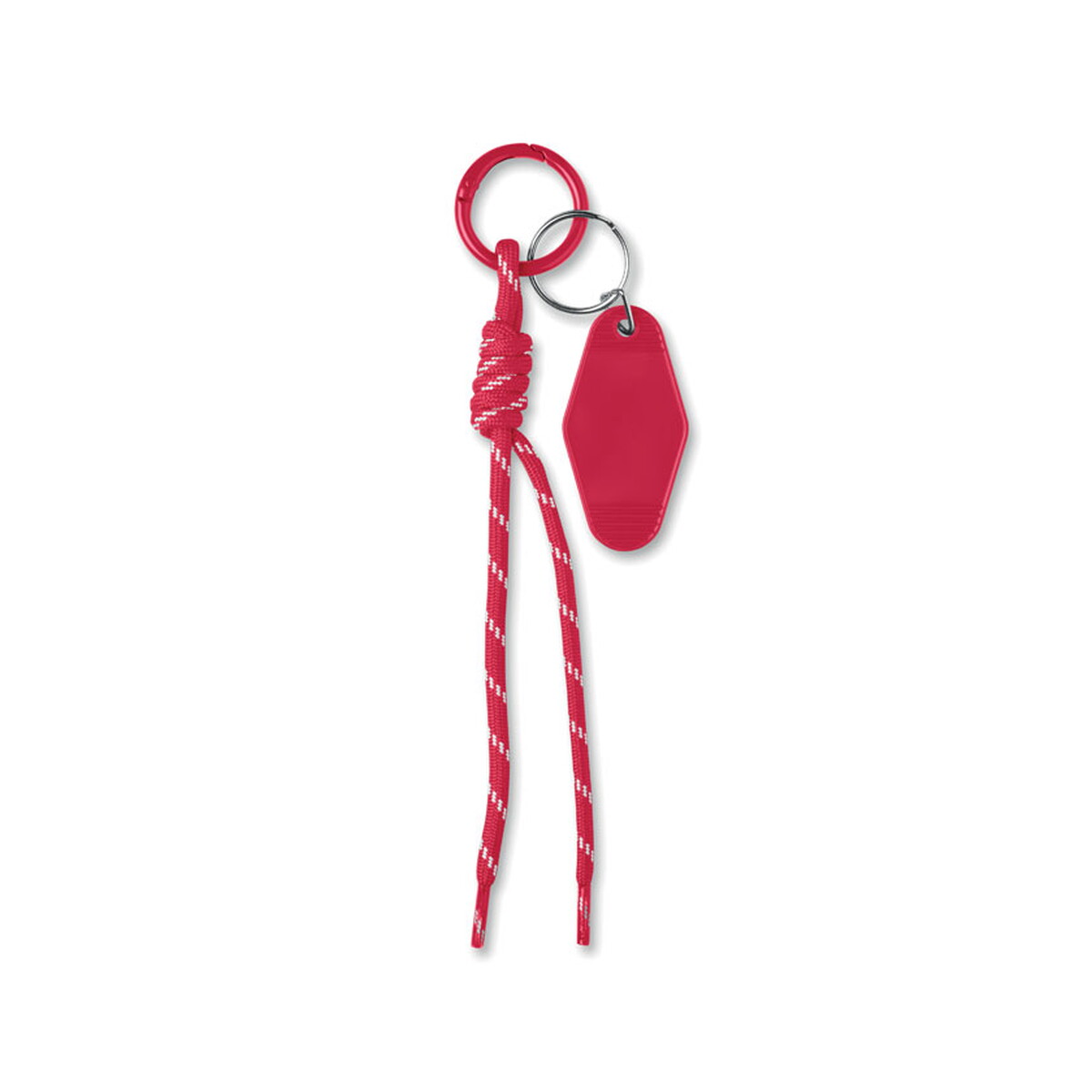 Breloki wielofunkcyjne z logo – brelok pleciony z tagiem keybraid – czerwony mo3167-05 Brelok pleciony z tagiem KEYBRAID - czerwony mo3167-05