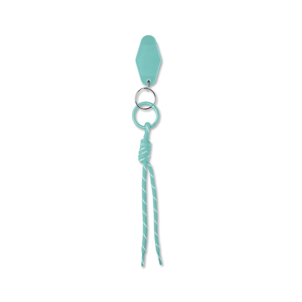Breloki wielofunkcyjne z logo – brelok pleciony z tagiem keybraid – miętowy zielony mo3167-77-back Brelok pleciony z tagiem KEYBRAID - miętowy zielony mo3167-77-back
