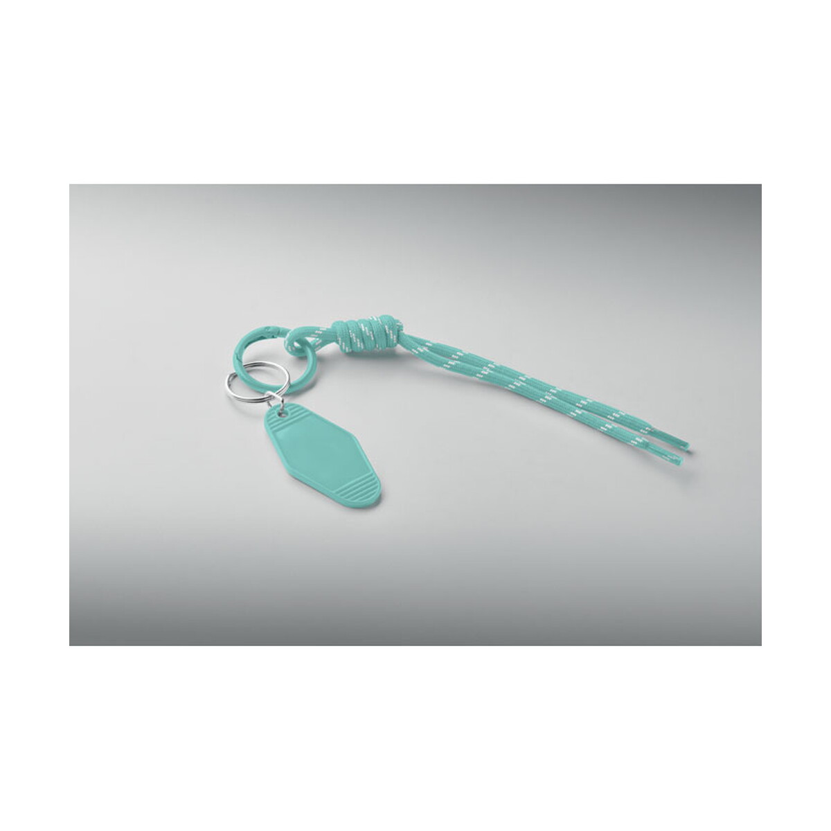 Breloki wielofunkcyjne z logo – brelok pleciony z tagiem keybraid – miętowy zielony mo3167-77-detail Brelok pleciony z tagiem KEYBRAID - miętowy zielony mo3167-77-detail