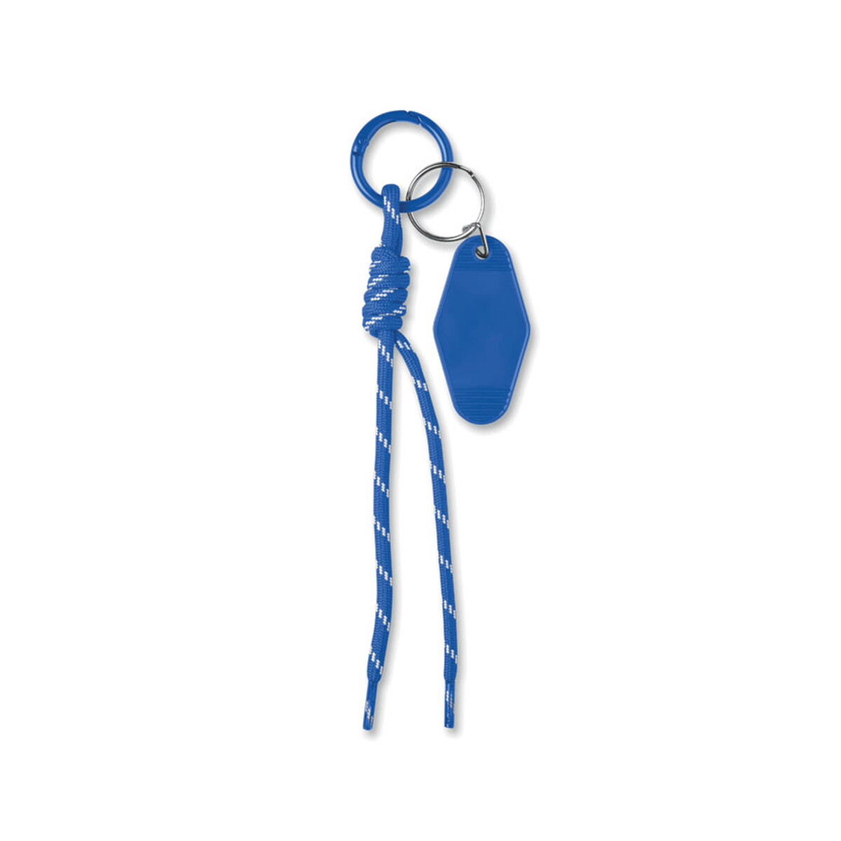 Breloki wielofunkcyjne z logo – brelok pleciony z tagiem keybraid – niebieski mo3167-37 Brelok pleciony z tagiem KEYBRAID - niebieski mo3167-37