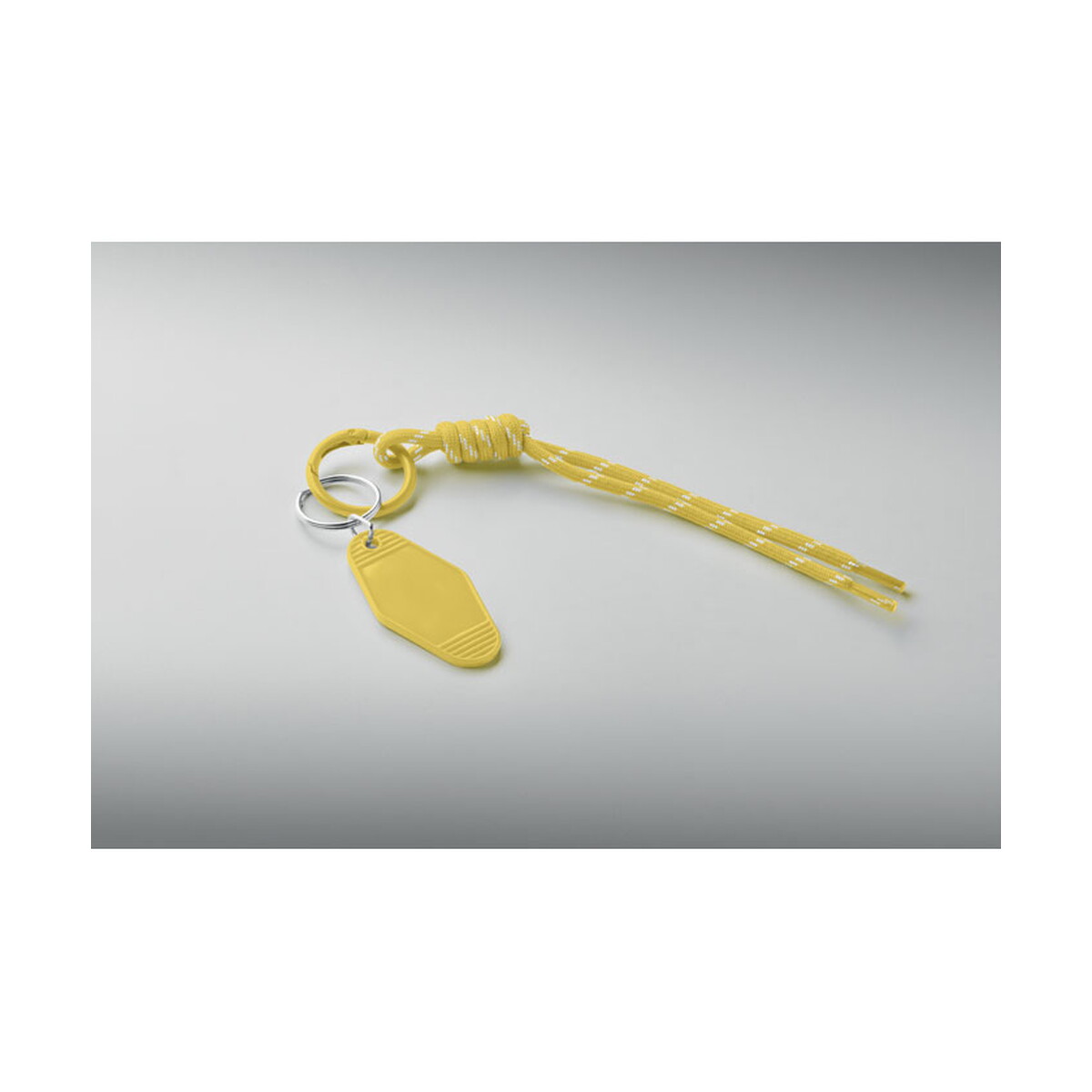 Breloki wielofunkcyjne z logo – brelok pleciony z tagiem keybraid – żółty mo3167-08-detail Brelok pleciony z tagiem KEYBRAID - żółty mo3167-08-detail