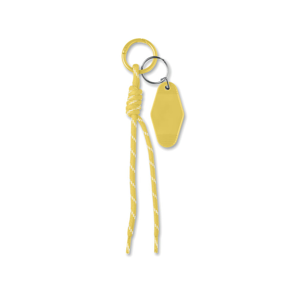 Breloki wielofunkcyjne z logo – brelok pleciony z tagiem keybraid – żółty mo3167-08 Brelok pleciony z tagiem KEYBRAID - żółty mo3167-08