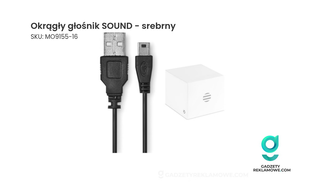 Okrągły głośnik SOUND - srebrny Srebrny okrągły głośnik SOUND