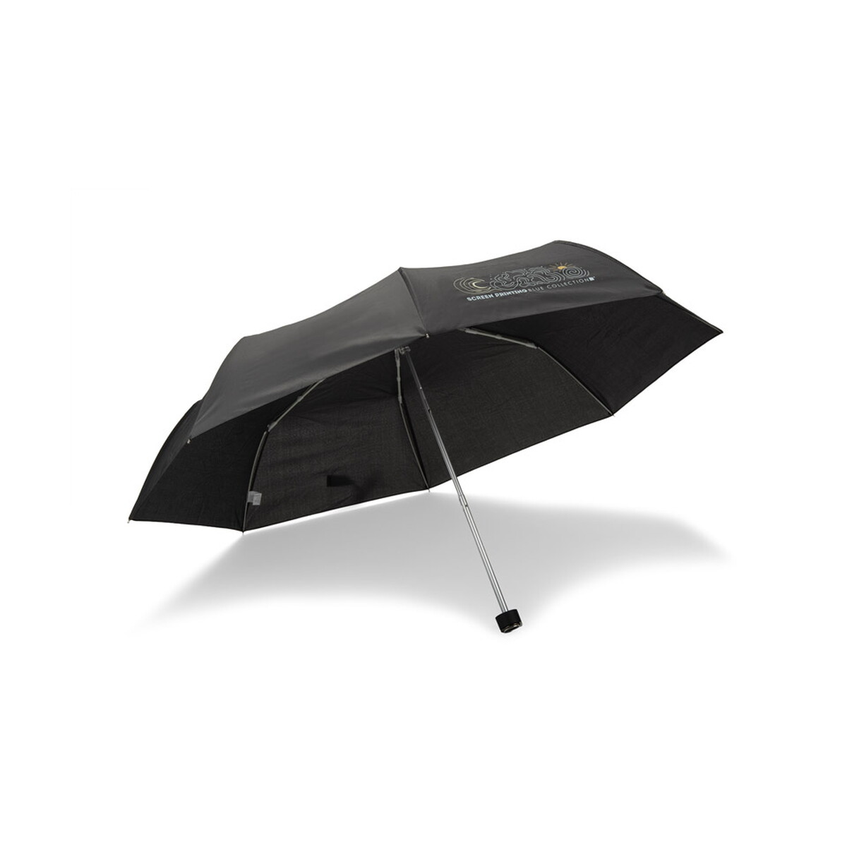 Parasole klasyczne z logo – parasol składany minik – czarny 37066-02_zs1 Parasol składany MINIK - czarny 37066-02_zs1