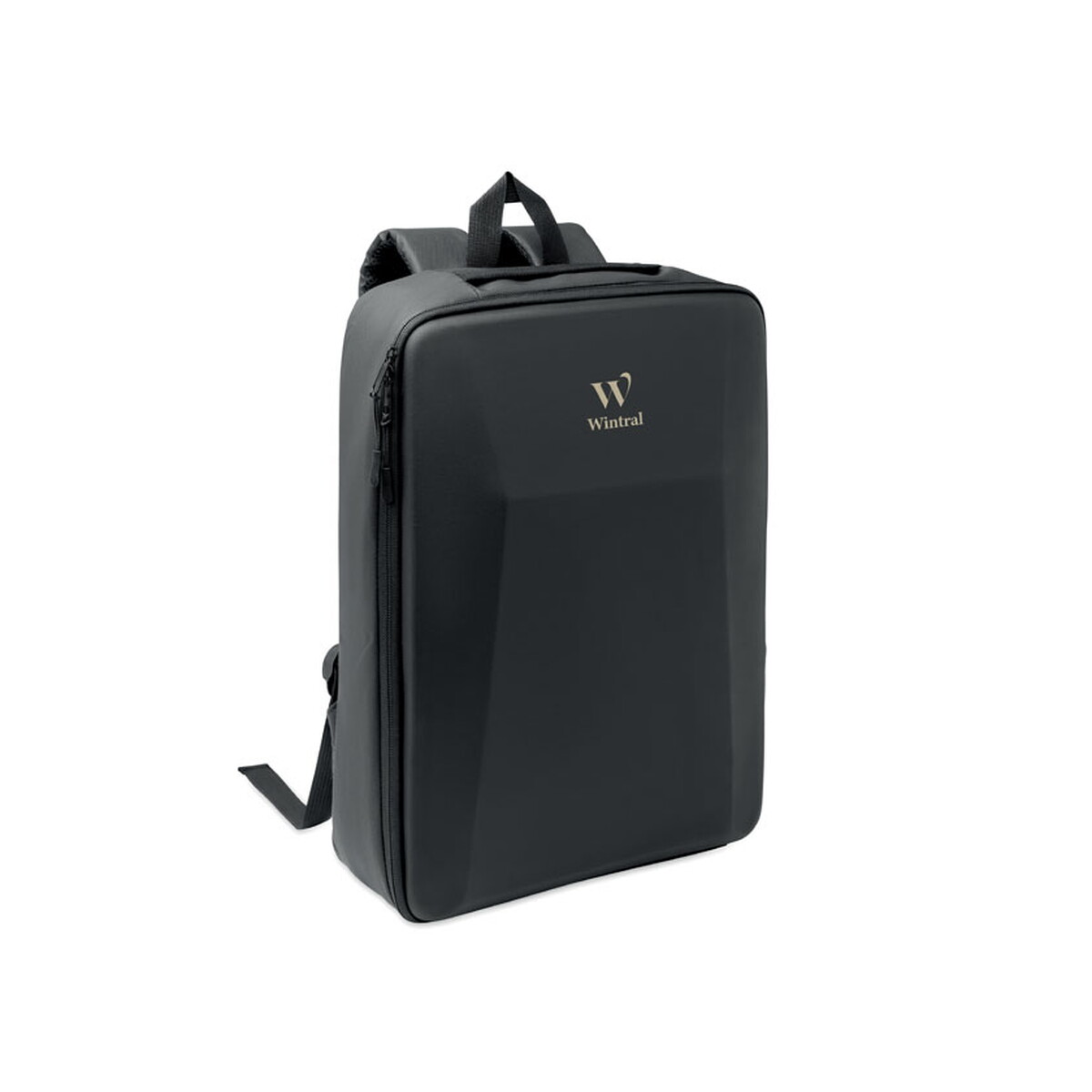Torby na laptopa z logo – 15-calowy plecak rpet z twardą novix – czarny mo3186-03-print 15-calowy plecak RPET z twardą NOVIX - czarny mo3186-03-print