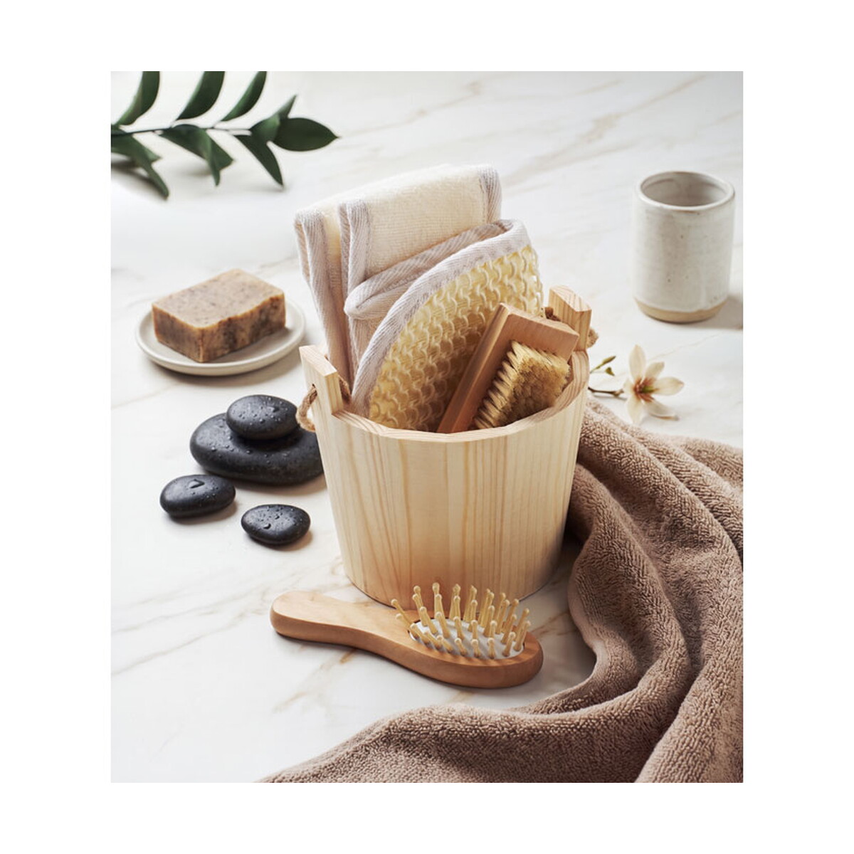 Zestawy kąpielowe z logo – upominkowy zestaw do kąpieli selfcare – drewniany mo3110-40-ambiant Upominkowy zestaw do kąpieli SELFCARE - drewniany mo3110-40-ambiant