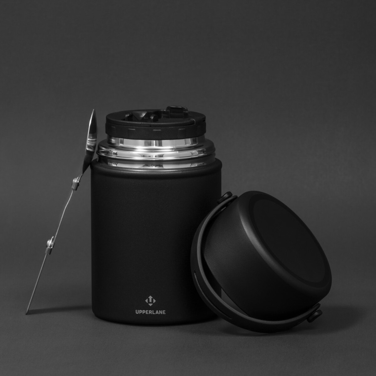 Lunchboxy z logo – termiczny pojemnik na żywność 500 ml upperlane – czarny VA954-03_BLA01 Termiczny pojemnik na żywność 500 ml Upperlane - czarny VA954-03_BLA01